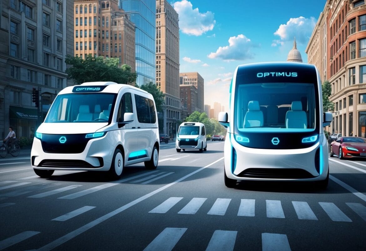 Tesla's Optimus Cybercab and Robovan