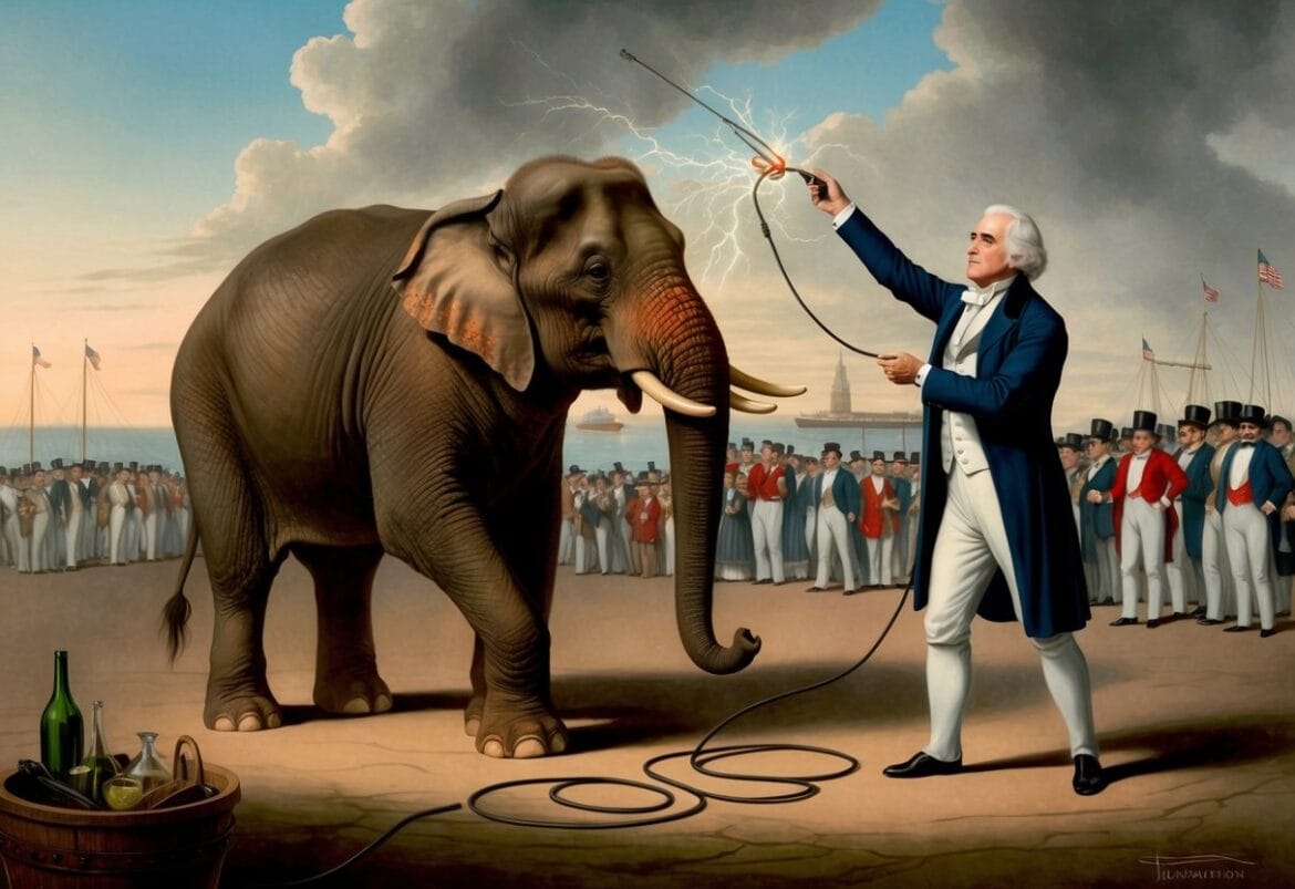 Thomas Edison Electrocuting an Elephant: AC vs DC Battle